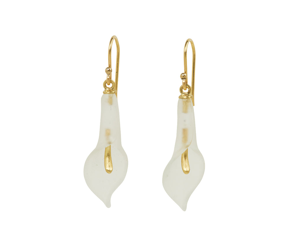 Frosted Quartz Cala Lily Earrings