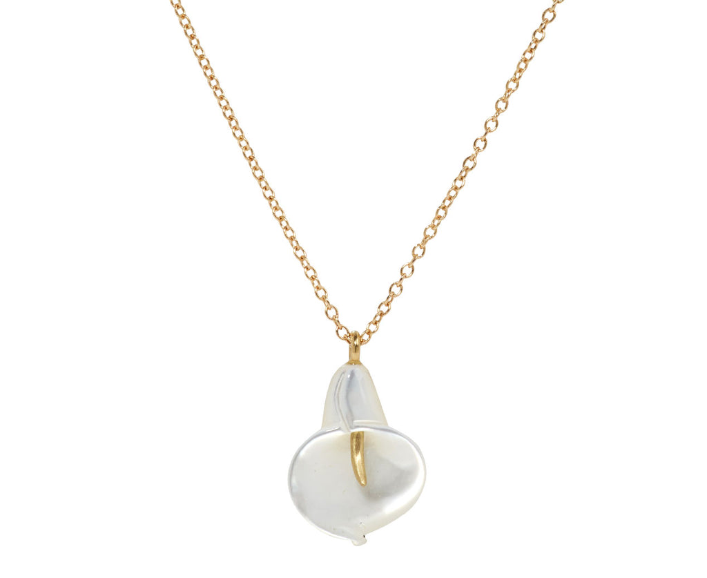 Mother-of-Pearl Cala Lily Pendant Necklace