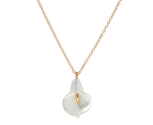 Mother-of-Pearl Cala Lily Pendant Necklace