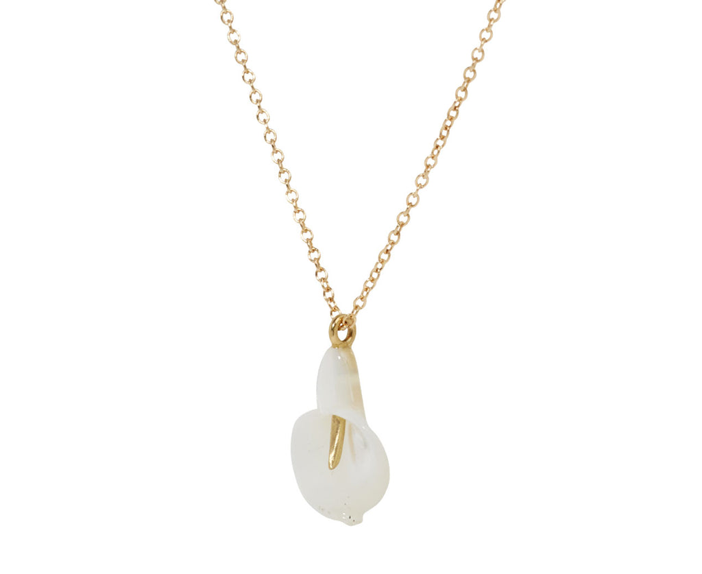 Mother-of-Pearl Cala Lily Pendant Necklace