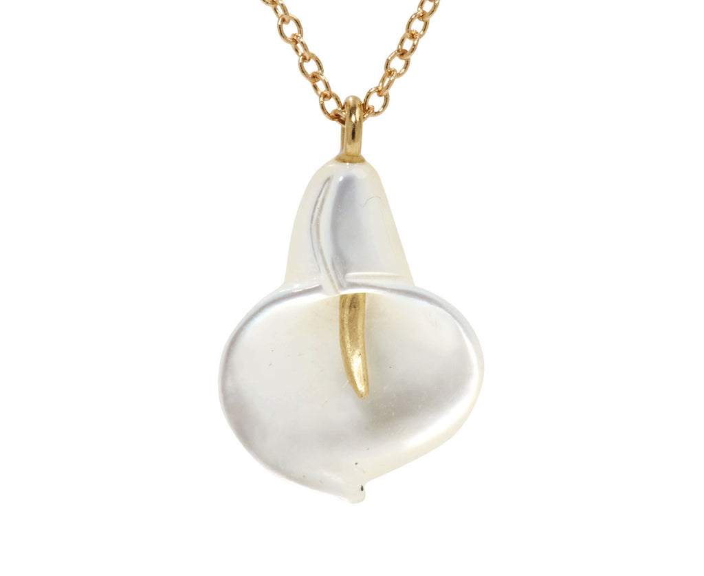 Mother-of-Pearl Cala Lily Pendant Necklace