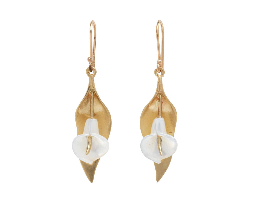 Small Mother-of-Pearl Cala Lily Earrings