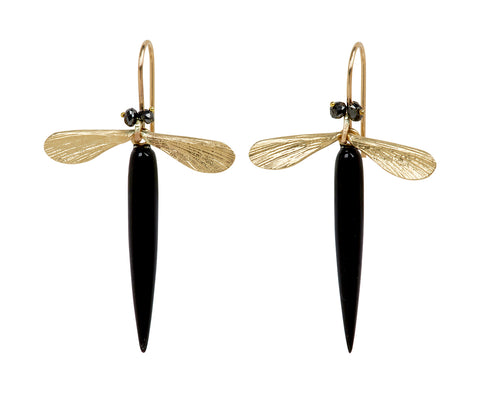 Onyx Jeweled Damsel Fly Earrings