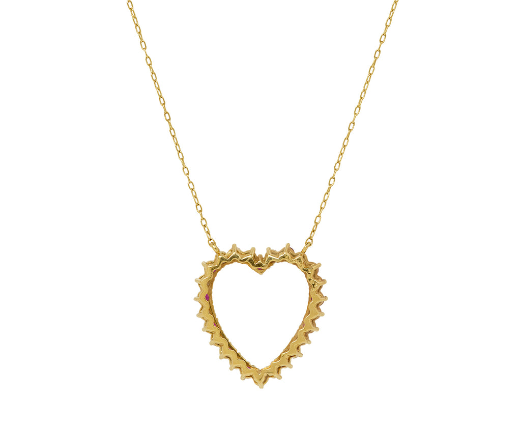 Diamond and Ruby Heart Pendant Necklace