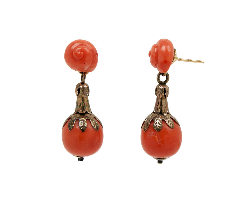Coral Double Drop Earrings