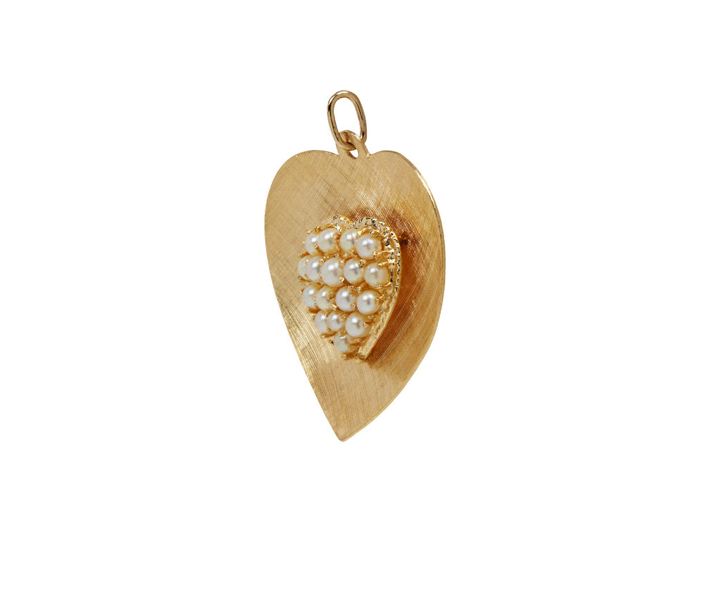 Pearl Heart Charm Pendant ONLY