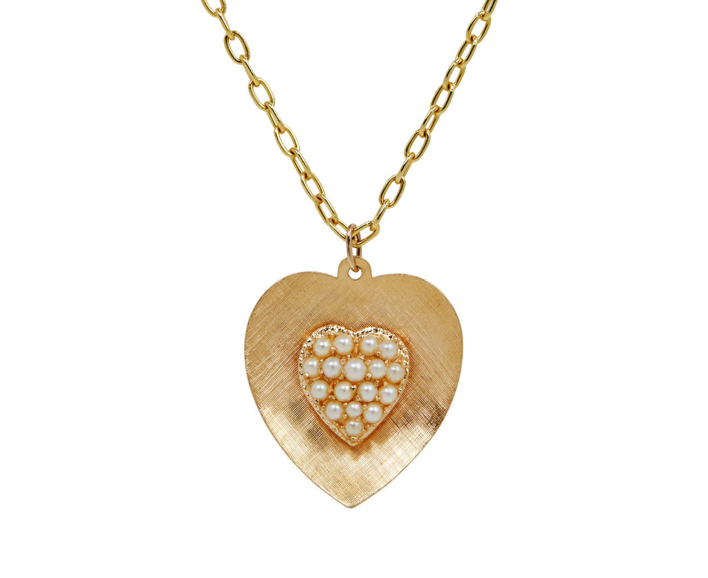 Pearl Heart Charm Pendant ONLY