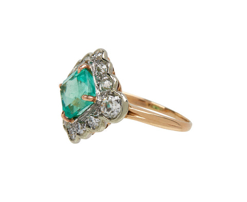 for Future Reference Vintage Emerald and Diamond Art Deco Ring