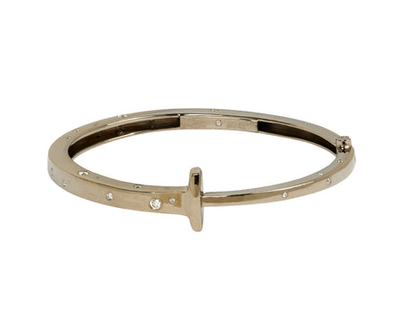 White Gold and Diamond Cascade Nail Bracelet