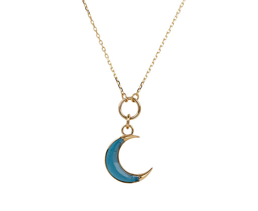 London Blue Topaz Crescent Karma Pendant Necklace