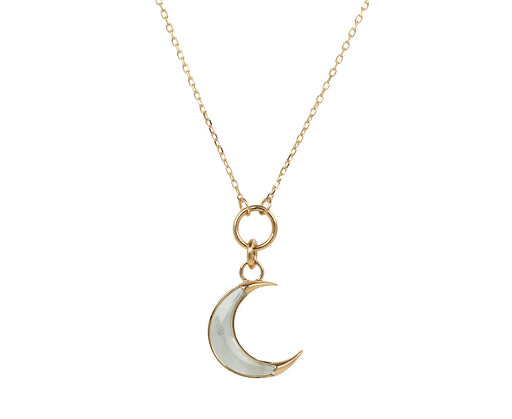 Prasiolite Crescent Karma Pendant Necklace