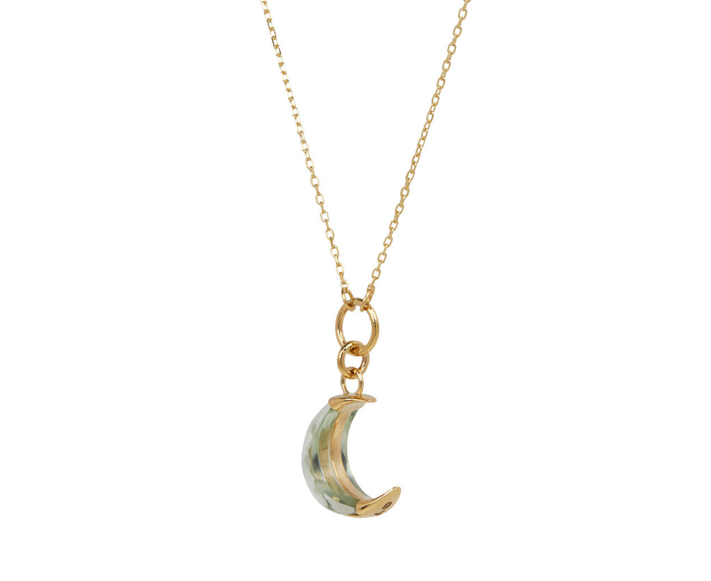 Prasiolite Crescent Karma Pendant Necklace