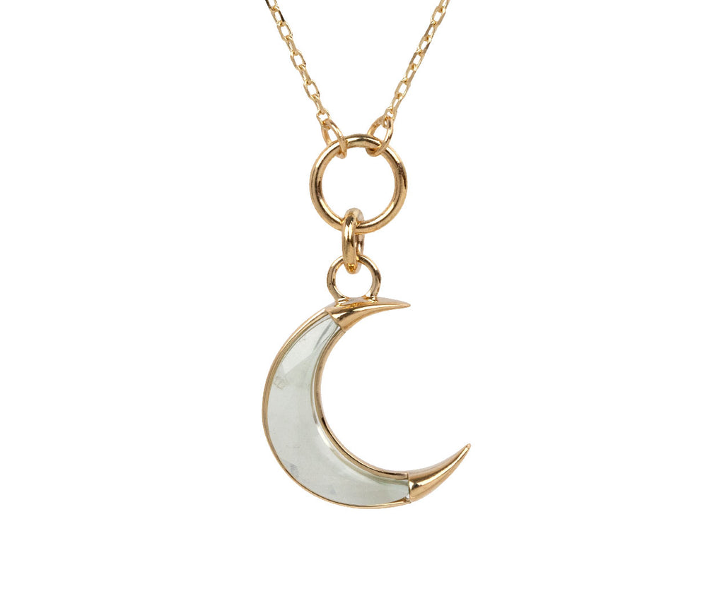 Prasiolite Crescent Karma Pendant Necklace