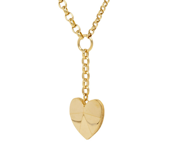 Foundrae Faceted Heart Heavy Mixed Belcher Chain Necklace