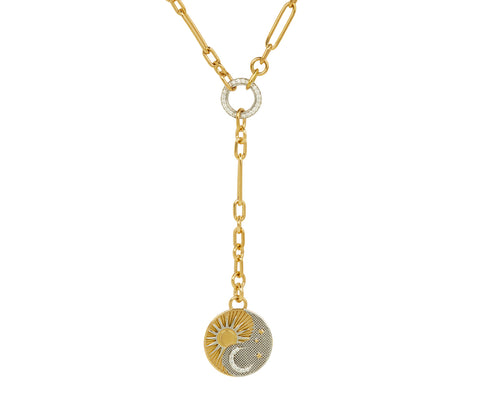 Balance Fine Mixed Clip Extension Necklace : in Mixed Gold with Diamonds - TWISTonline