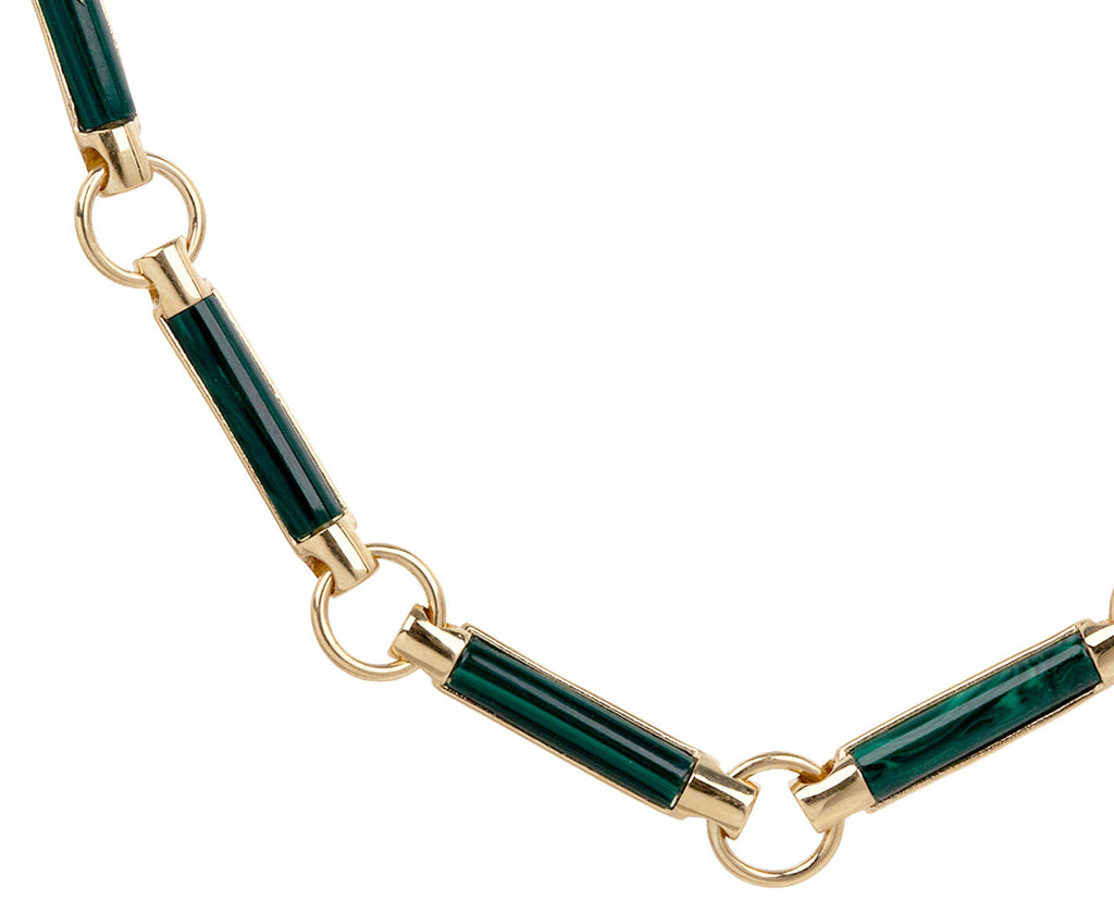 Malachite Stone Chain Necklace
