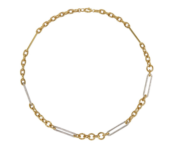 MIX CHAIN NECKLACE ゴールド Foundrae Midsize Pave Mixed Clip Chain Necklace