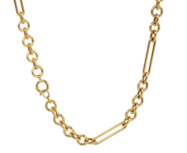 Silver Mixed Link Charm Chain Connector Necklace | Breckenridge Jewelers