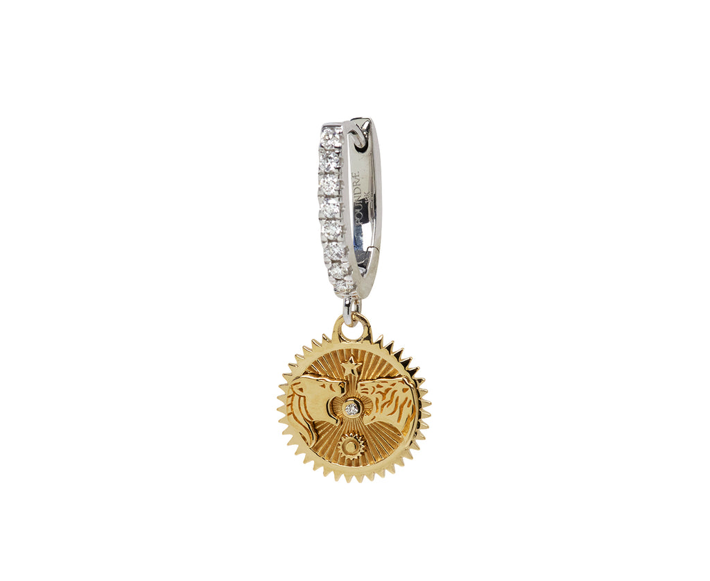 Mini Medallion Strength SINGLE Hoop Earring - TWISTonline