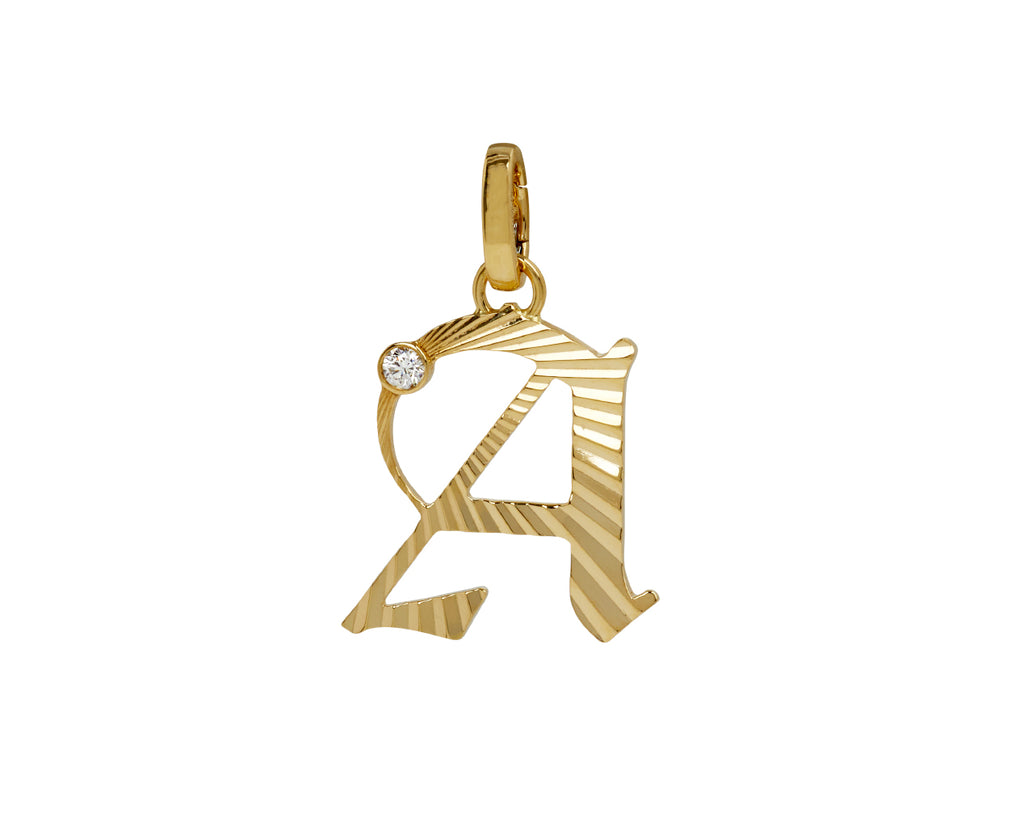 Foundrae Medium Initial 'A' Pendant with Push Gate ONLY