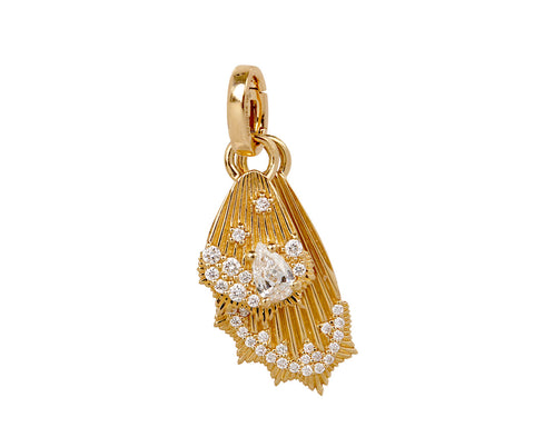 Diamond Encrusted Miniature Butterfly Wings Charm with Push Gate - TWISTonline