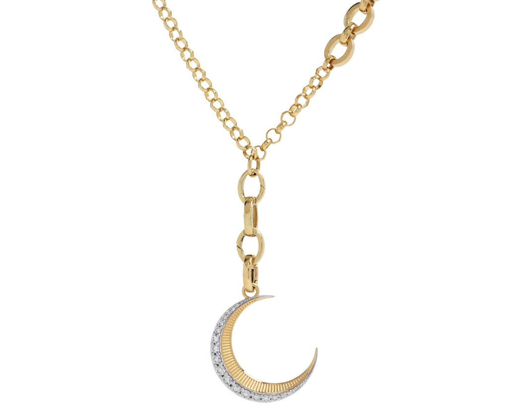 Diamond Crescent Medallion Charm Pendant ONLY