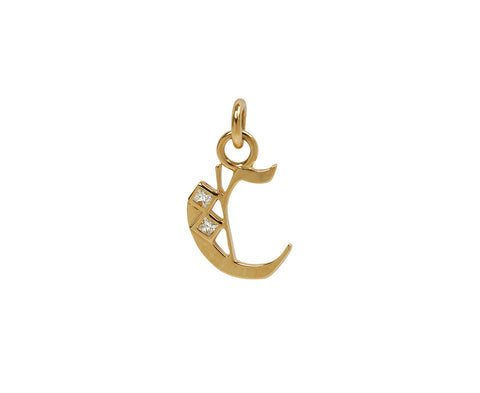 Square Cut Diamond Initial C Pendant ONLY