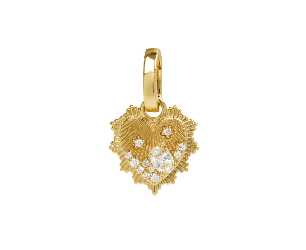 Miniature Encrusted Heart Medallion with Push Gate ONLY