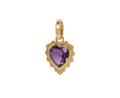 Amethyst Gemstone Heart Pendant and Push Gate ONLY