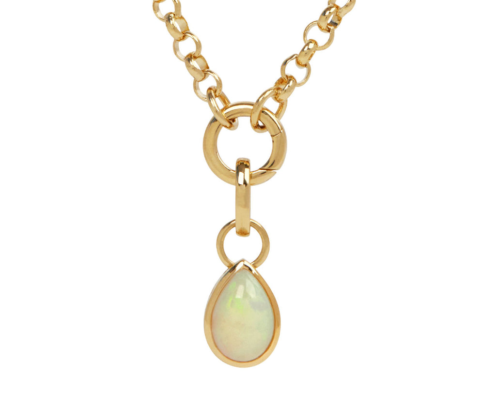 Foundrae Large Opal Forever & Always a Pair Charm ONLY - Closeup on Chain (not included)