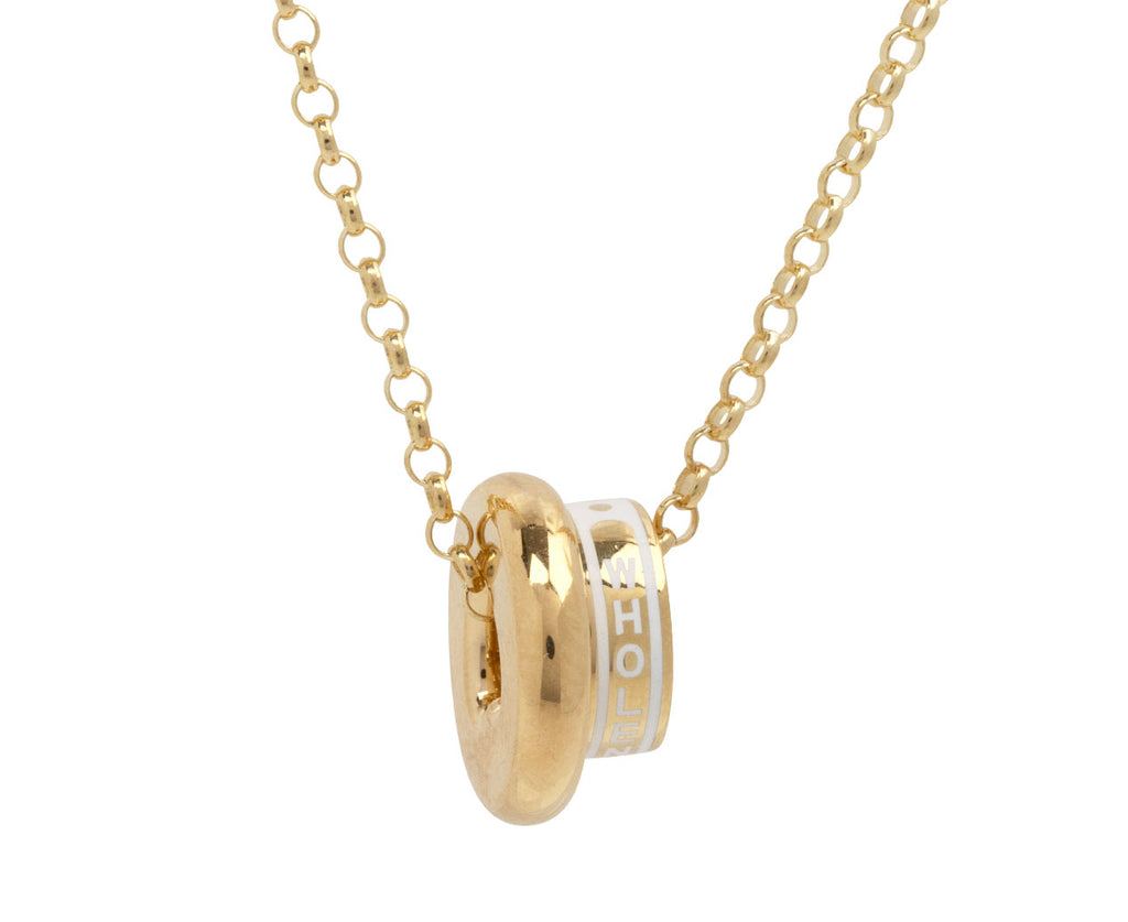 Wholeness and Thin Gold Heart Beat Necklace