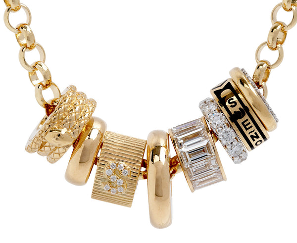 Large Rhinestone Initial Necklace Foundrae Dream, Diamond And