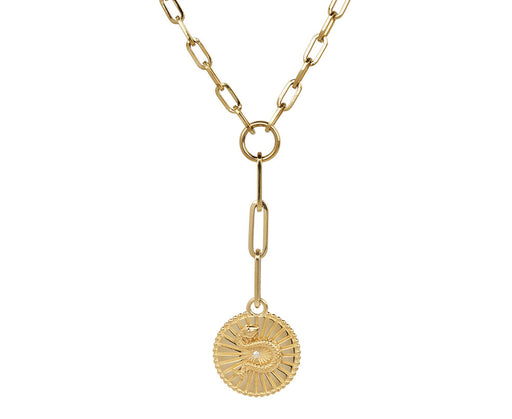 Foundrae Mixed Clip Chain and Baby Wholeness Medallion Necklace