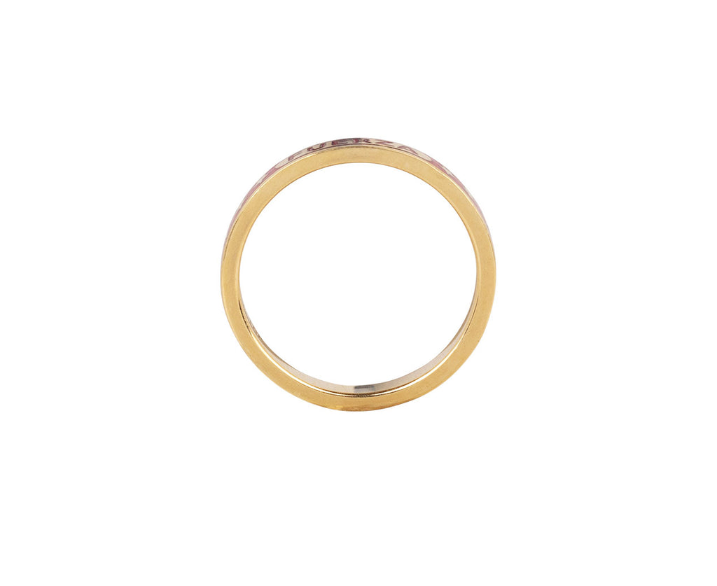 Red Enamel Strength Thin Stacking Band