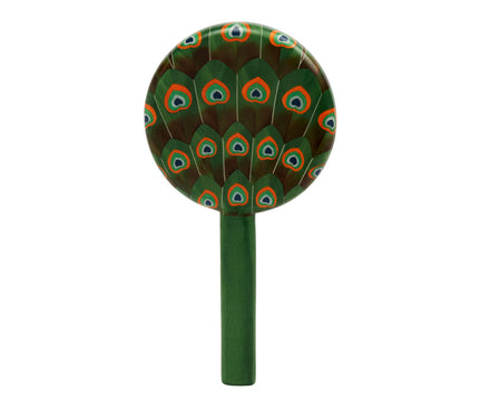 Peacock Print Marquetry Mirror