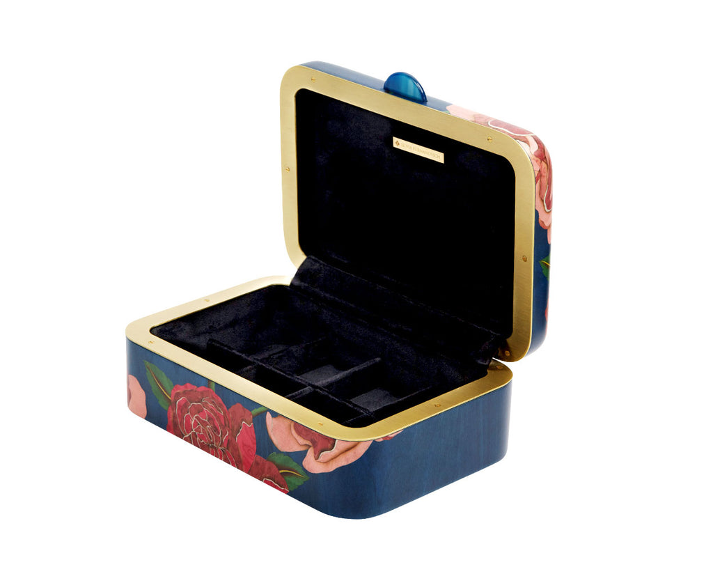 Medium Marquetry Rose Pattern Box