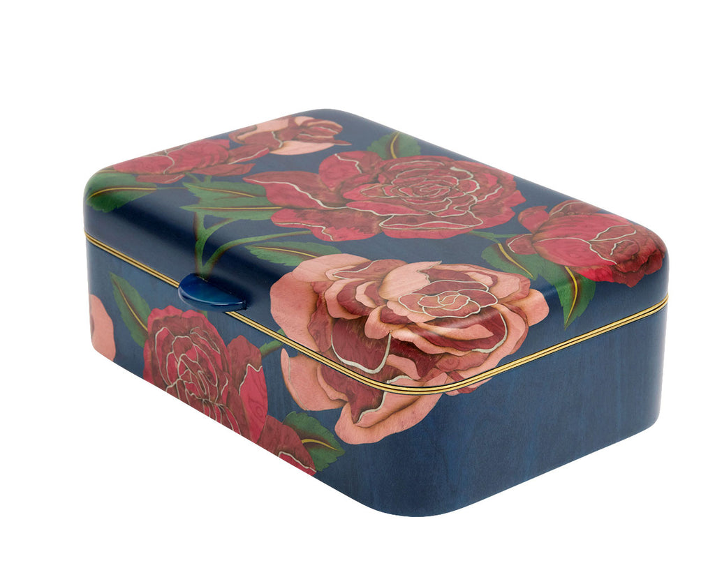 Medium Marquetry Rose Pattern Box
