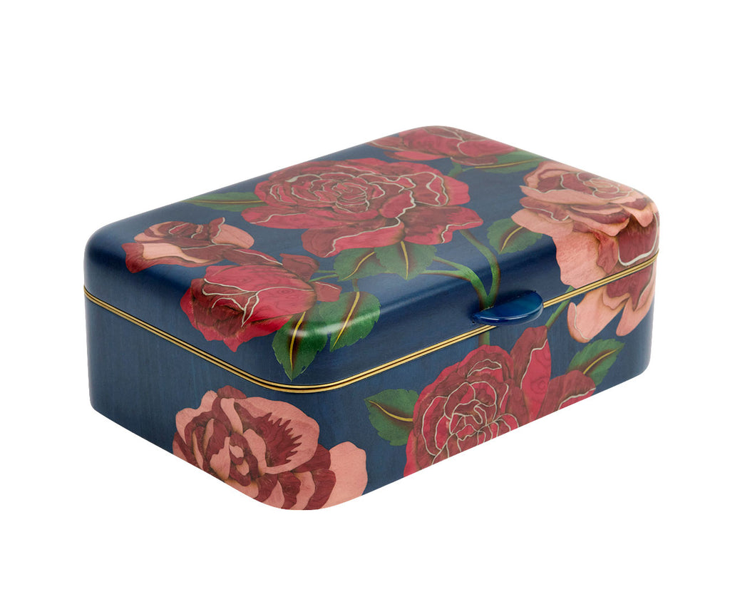 Medium Marquetry Rose Pattern Box