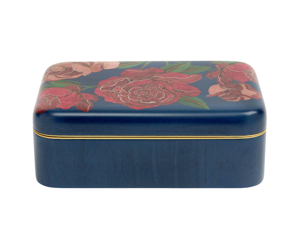Medium Marquetry Rose Pattern Box
