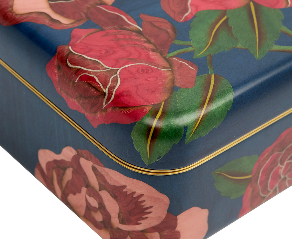 Medium Marquetry Rose Pattern Box