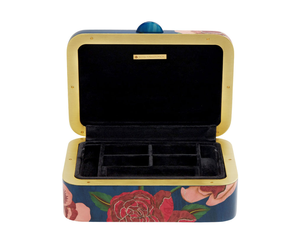 Medium Marquetry Rose Pattern Box