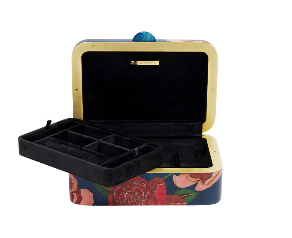 Medium Marquetry Rose Pattern Box