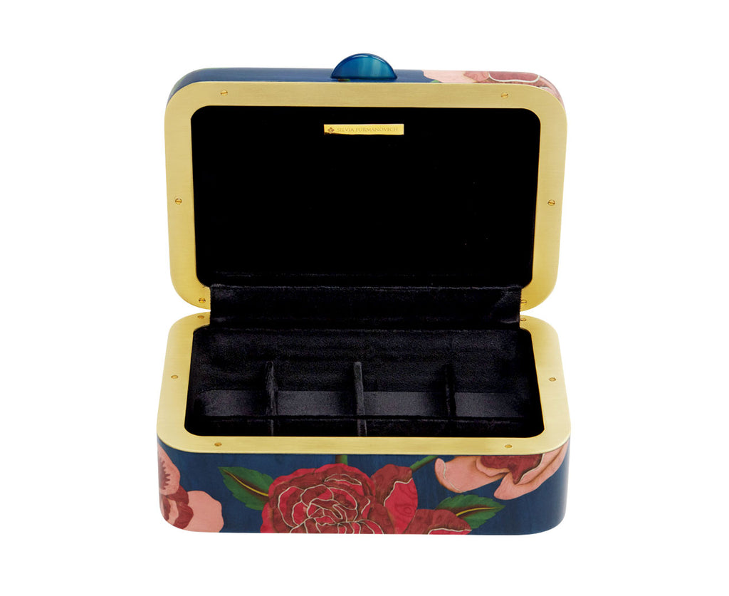Medium Marquetry Rose Pattern Box
