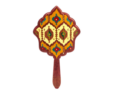 Ikat Silk Road Marquetry Hand Mirror