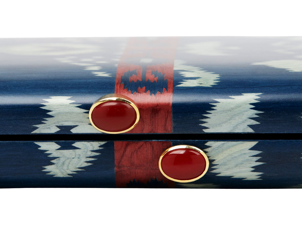 Blue Silk Road Marquetry Clutch