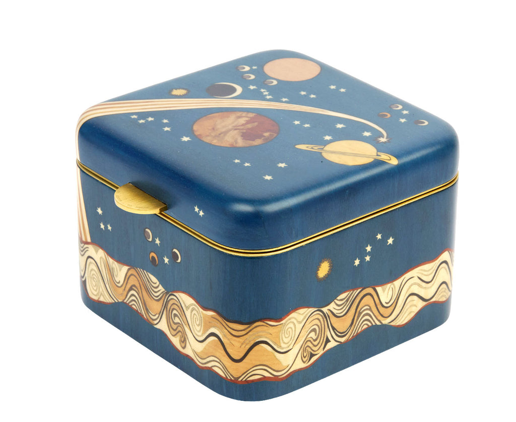 Small Lactea Marquetry Cube Box