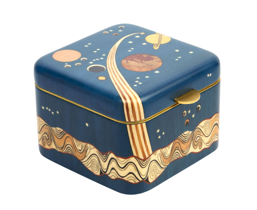Small Lactea Marquetry Cube Box