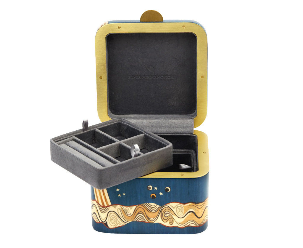 Small Lactea Marquetry Cube Box