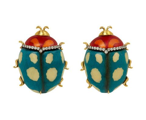 Marquetry Beetle Earrings - TWISTonline