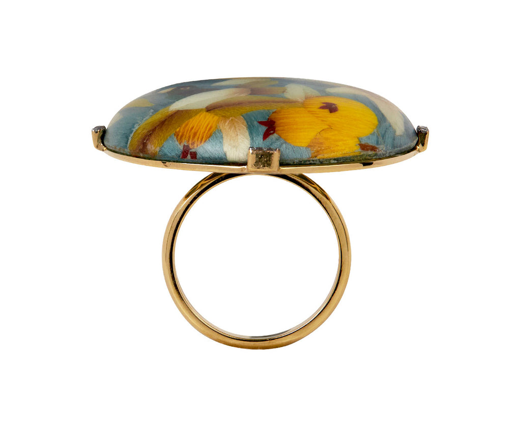 Silvia Furmanovich Guava Marquetry Ring Top